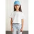 Kort T-shirt met ribstructuur en ronde hals
