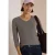 Shirt met 3/4-mouwen en V-hals