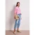 Street One Dames Linnen overhemd met lange mouwen in Pink