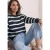 Sweatshirt met ronde hals en strepen