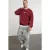 TRENDYOL MAN Heren Bordeaux Effen Lang Oversized Sweatshirts