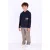 B.Nosy rechtvallende longsleeve met print – donkerblauw