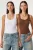 Aansluitende U-hals Gebreide 2-Pack Tanktop