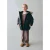 Mango Kids winterjas met imitatiebontkraag – donkerblauw