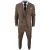 Heren Classic 3-delige Effen Bruine Pak
