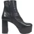 Prada Platform Enkellaarsjes in Zwart Leer