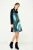 A Line Print Jurk met Schildpadhals in Petrol