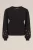 WE Fashion – Dames Sweater met embroideries – Regular fit – Zwart – Katoen –