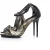 Balenciaga sandalen van metallic slangenleer.