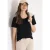 Cecil Dames Basic Shirt met ronde hals in Zwart