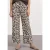Street One Dames Wide Legs broek met riem en leoprint in Beige
