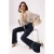TRENDYOLMİLLA Dames Donkerblauw Effen Flared Hoge taille Jeans