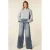 Homage to Denim vintage wide leg jeans met ceintuur – grijs