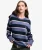 Oversized Gestreepte Trui Blauw