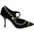 Dolce & Gabbana Zwarte Versierde Fluwelen Mary Jane Pump Schoenen