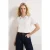 TRENDYOLMİLLA Dames Wit Effen Kort Relaxed fit T-shirts