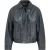 Dames marineblauw leren Biker Bomber Oversized Jas – Blouson