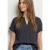 Street One Dames Shirt met afhangende schouders en split in de hals in Blauw