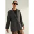TRENDYOLMİLLA Dames Grijs Effen Lang Regular fit Blazers