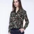 Satin Col-V Blouse en bladeren print