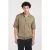 America Today relaxed casual overhemd gebreid lichtbruin