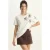 Bloemen Geborduurd T-shirt met Ronde Hals