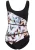 BECO the world of aquasports Badpak ‘Heavenly Palms’  zwart / wit