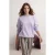 TRENDYOLMİLLA Dames Paars Effen Lang Regular fit Sweatshirts
