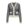 ONLY vest met wol grijs melange gebreid