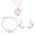 Orphelia ‘Maliya’ Dames 925 Sterling Zilveren Set: Ketting + Armband + Oorbellen – Zilver/Rosé SET-7388