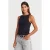 Geribbelde Halterneck Slim-Fit Blouse