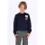 B.Nosy rechtvallende longsleeve met print – donkerblauw