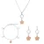 Orphelia ‘Nixie’ Dames 925 Sterling Zilveren Set: Ketting + Armband + Oorbellen – Zilver/Roze SET-7377