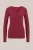 WE Fashion – Dames T-shirt met V-hals – Slim Fit – Bordeauxrood – Katoen –