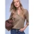 Street One Dames Shirt met 3/4-mouwen, split neck en knopen in Bruin