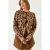 Leopardprint Breipulli met Pompom