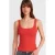Geribbeld vierkant decolleté mouwloos blouse