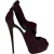 Giuseppe Zanotti platformpumps met gekruiste bandjes in bordeauxrood suède.