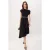 TRENDYOLMİLLA Dames Zwart Effen Midi Kort Asymmetrisch Jurken