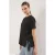 TRENDYOLMİLLA Dames Zwart Effen Kort Relaxed fit T-shirts