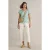 White Stuff Nelly Notch Neck Tee Teal Print
