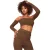 Missy Empire Dames/Dames Ribbed Bardot Crop Top (Chocolade)