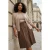 Trendyol Curve Dames Beige Effen Lang Regular fit Grote maten Vesten