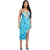 Missy Empire Midi-jurk voor dames met mesh-inzetstukken aan de zijkant en een getailleerde pasvorm (Blauw)