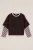 WE Fashion – Meisjes T-shirt met patch en embroidery – Regular fit – Donkerbruin – Katoen –