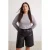Trendyol Curve Dames Grijs Effen Lang Getailleerd Grote maten Blouses