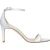 Stuart Weitzman Witte Leren Stiletto Hak Sandalen