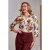 Gracie Floral Serenade katoenen wikkelblouse in crème en multi