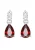 ELLI Oorbellen  robijnrood / zilver / transparant