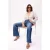TRENDYOLMİLLA Dames Donkerblauw Effen Wijde pijp Hoge taille Jeans